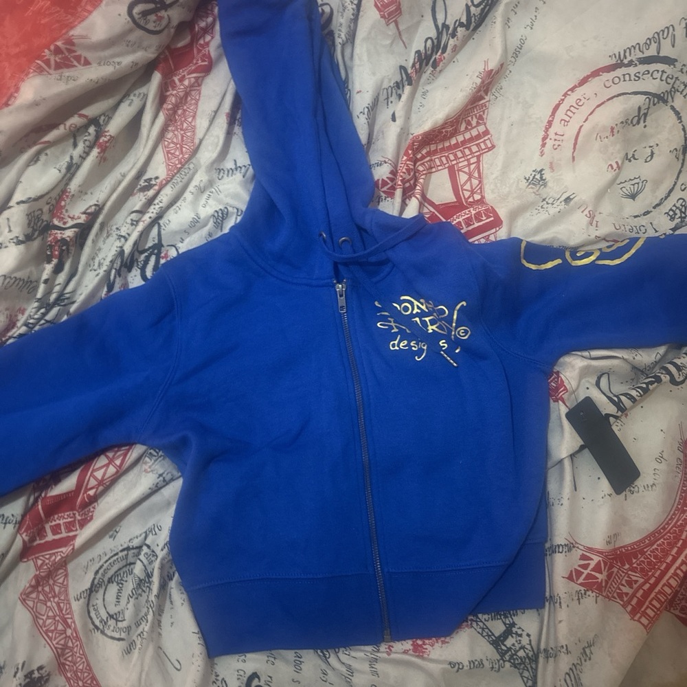 Blue Hoodie with Yellow Design